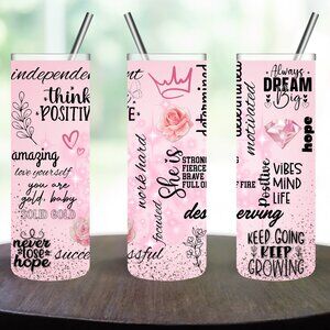 Stainless Steel She Is 20oz Skinny Tumbler